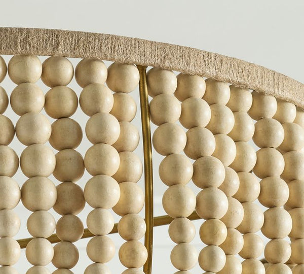 Bohemian Wood Beaded Chandelier Handwoven Pendant Light