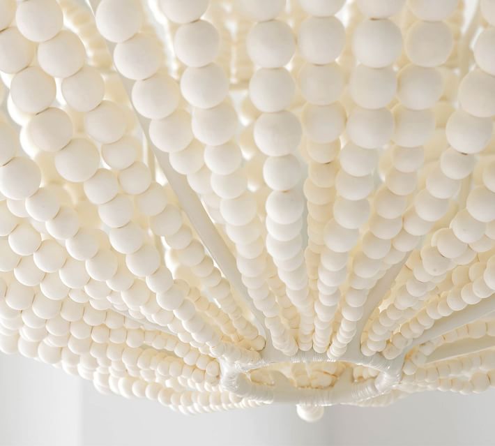 Bohemian Wood Beaded Chandelier Handwoven Pendant Light