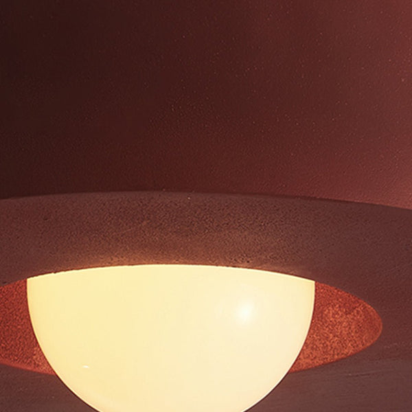 Nordic 1-Light Hat-Shape Semi-Flush Mount Ceiling Light
