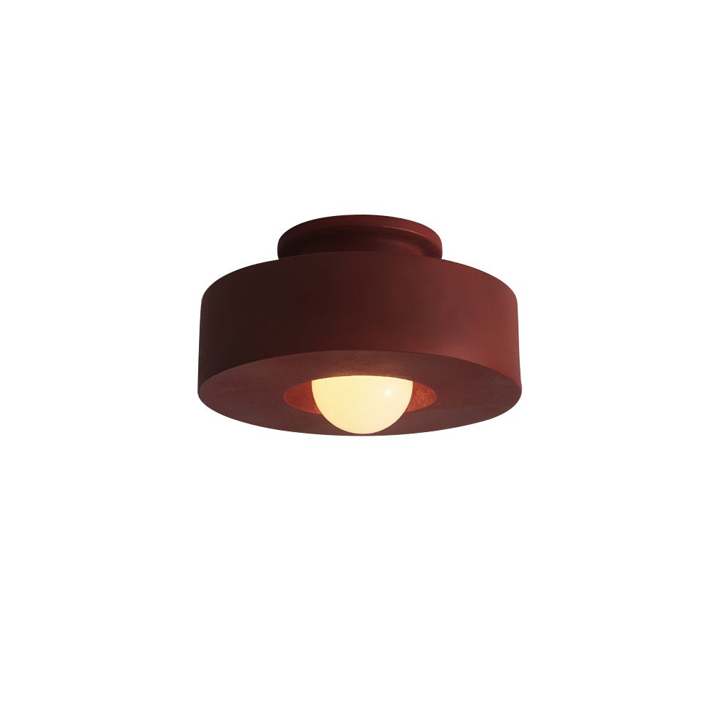 Nordic 1-Light Hat-Shape Semi-Flush Mount Ceiling Light