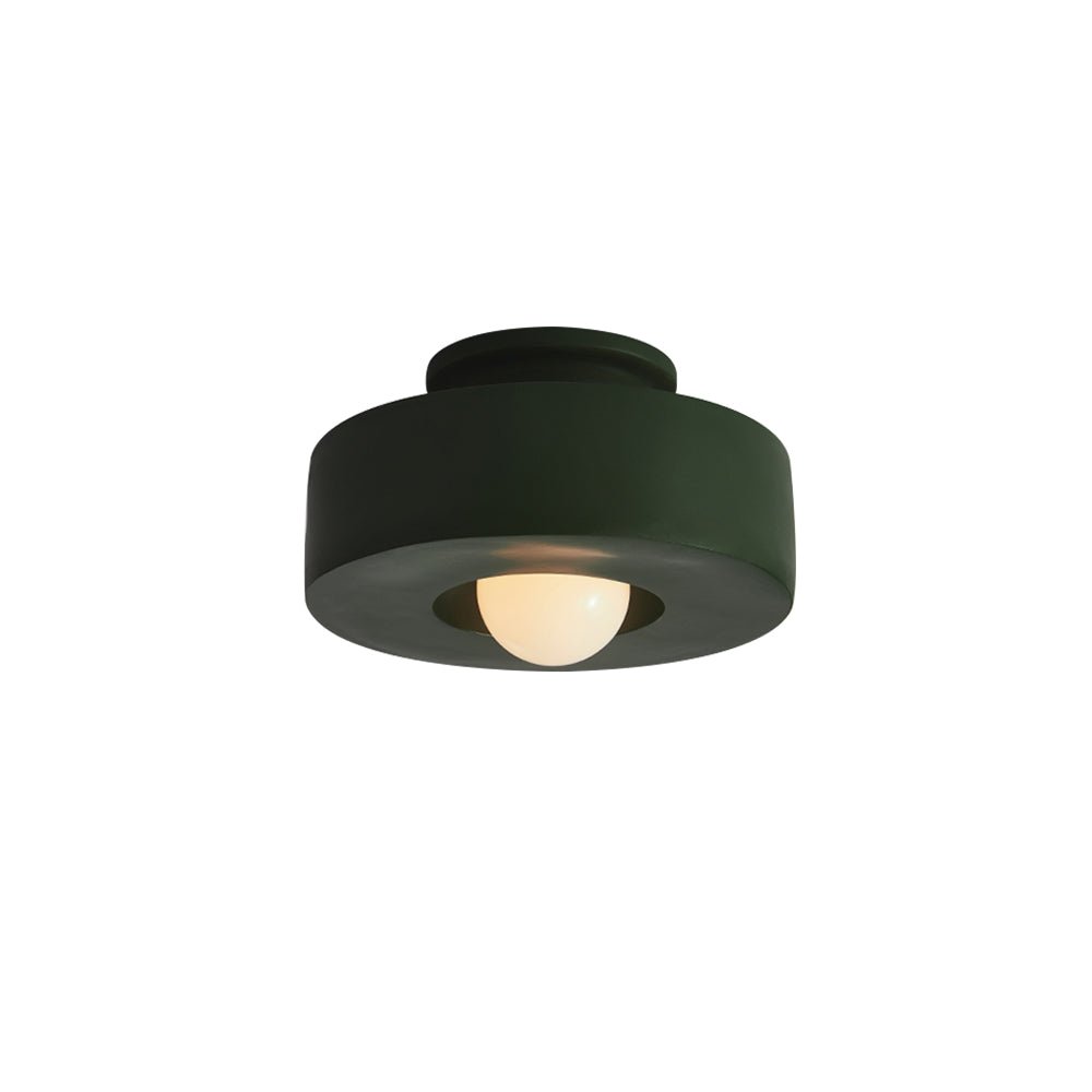Nordic 1-Light Hat-Shape Semi-Flush Mount Ceiling Light