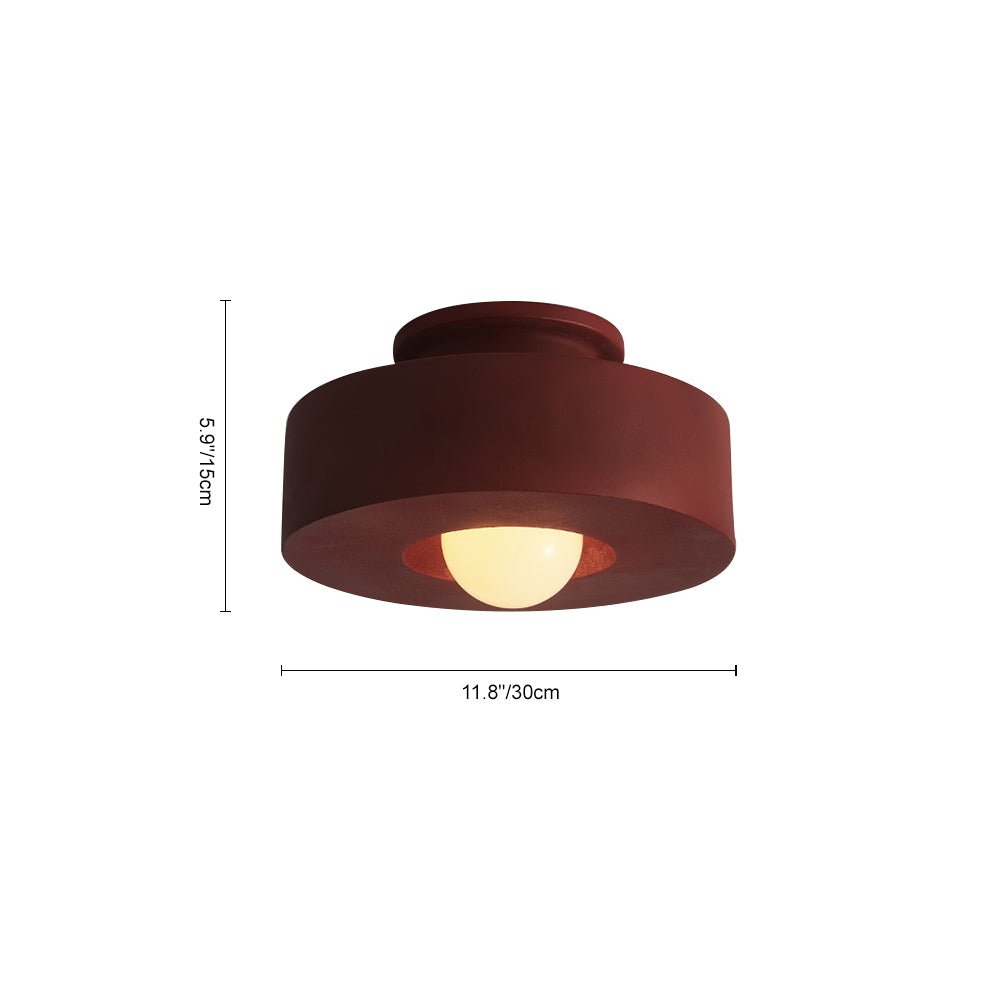 Nordic 1-Light Hat-Shape Semi-Flush Mount Ceiling Light