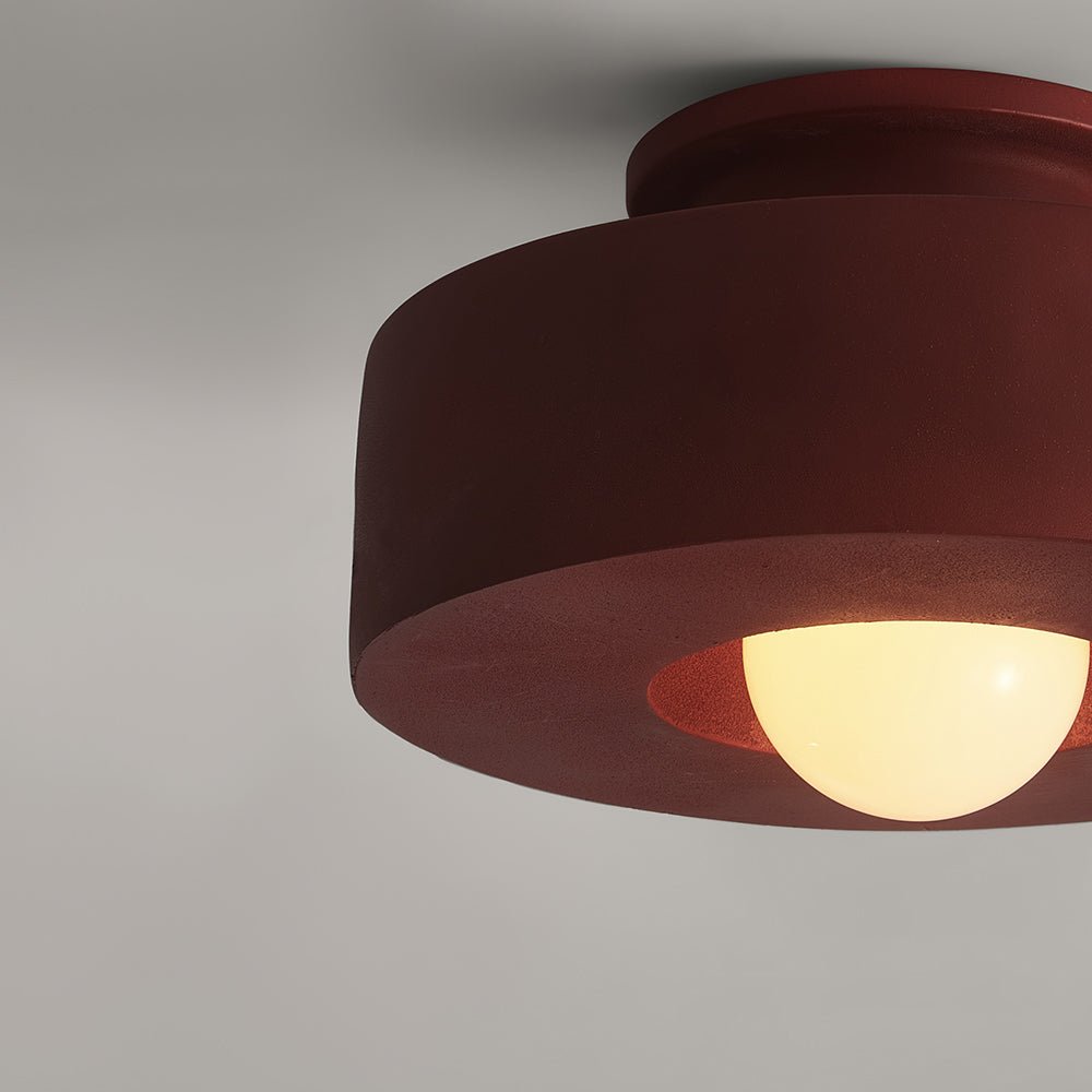 Nordic 1-Light Hat-Shape Semi-Flush Mount Ceiling Light