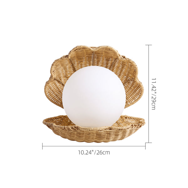 Iris Clam Shell Table Lamp Coastal Seashell Bedside Light