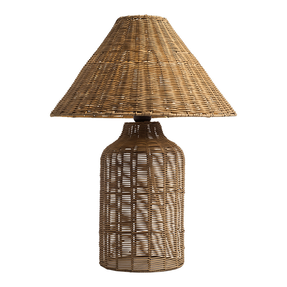 Boho Woven Rattan Table Lamp Organic Natural Lighting