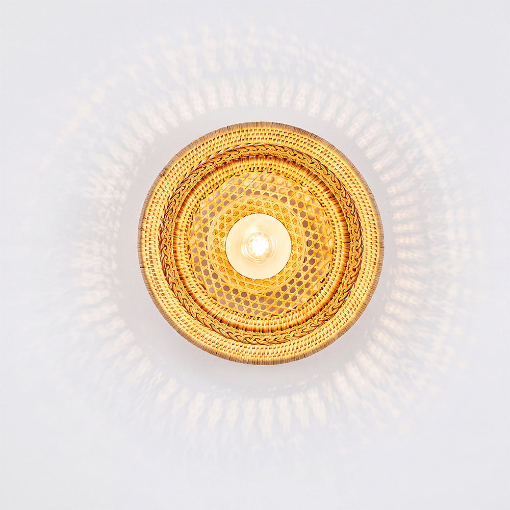 Handmade Bamboo Woven Wall Light Original Design Sconce