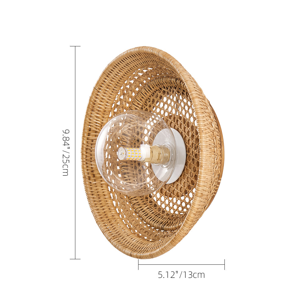 Handmade Bamboo Woven Wall Light Original Design Sconce