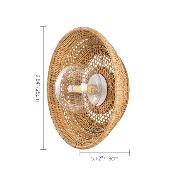 Handmade Bamboo Woven Wall Light Original Design Sconce