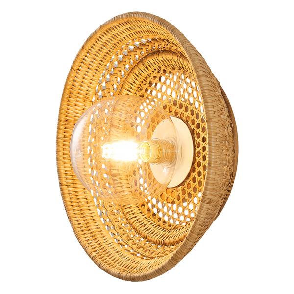 Handmade Bamboo Woven Wall Light Original Design Sconce