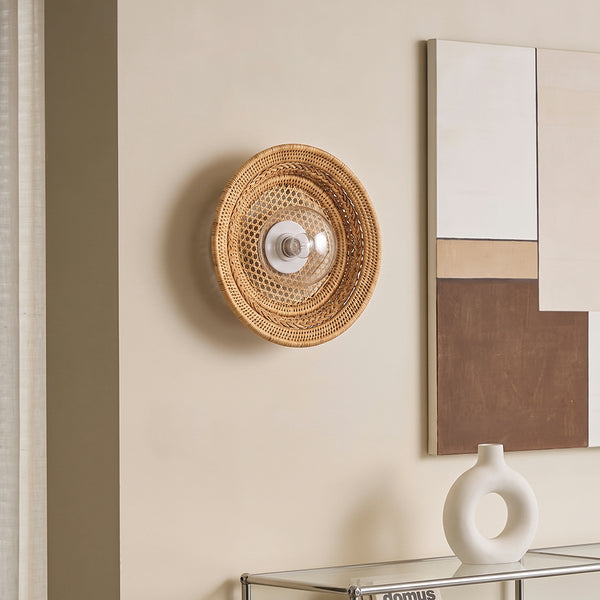 Handmade Bamboo Woven Wall Light Original Design Sconce