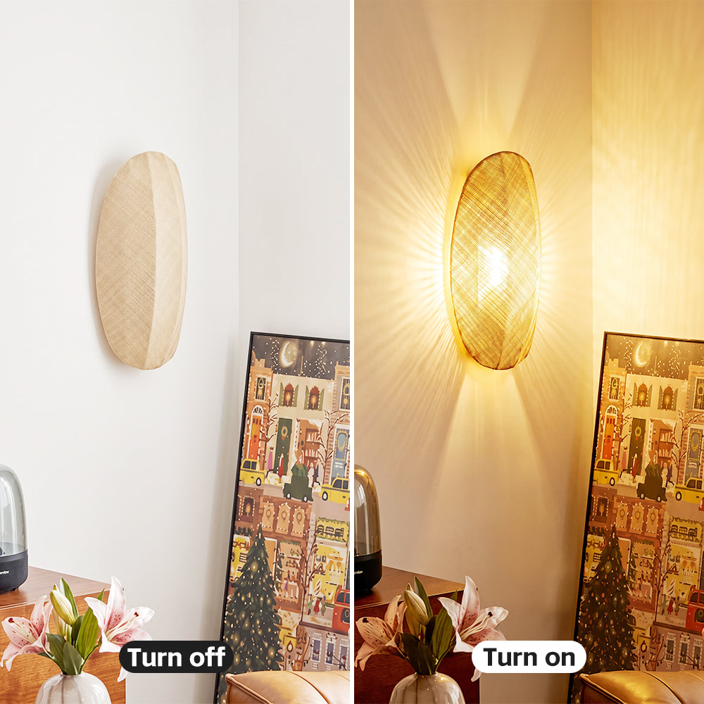 Wabi-Sabi Style Fabric Wall Lamp Japanese Retro Bedside Sconce