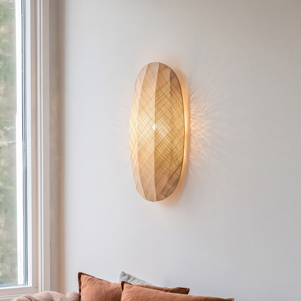 Wabi-Sabi Style Fabric Wall Lamp Japanese Retro Bedside Sconce