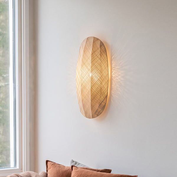 Wabi-Sabi Style Fabric Wall Lamp Japanese Retro Bedside Sconce