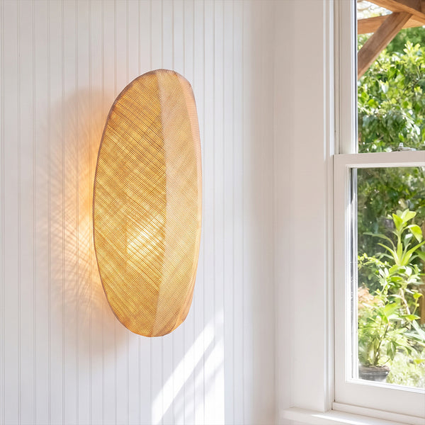 Wabi-Sabi Style Fabric Wall Lamp Japanese Retro Bedside Sconce