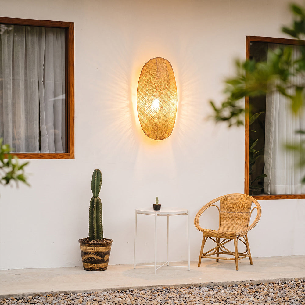 Wabi-Sabi Style Fabric Wall Lamp Japanese Retro Bedside Sconce