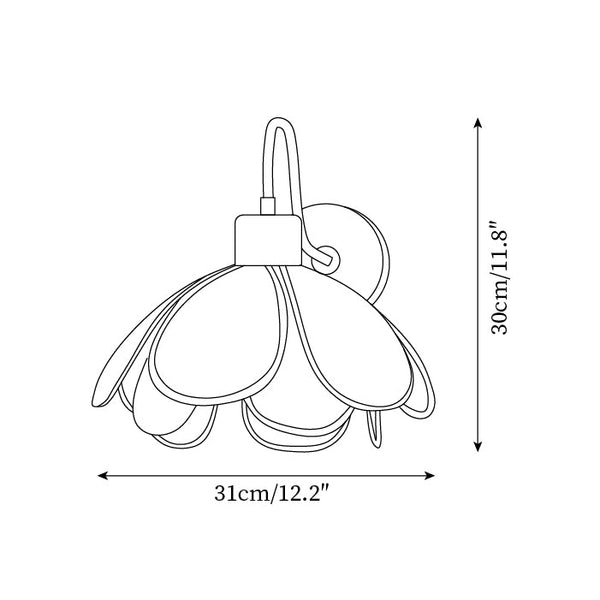 Petal-Inspired Artisan Wall Light Vintage Metal Sconce