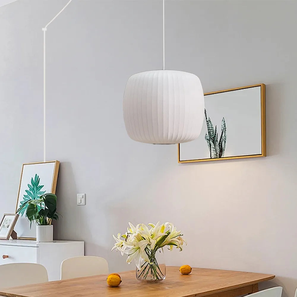 Mid-Century Fabric Cocoon Pendant Light Modern Cloud Bubble Chandelier