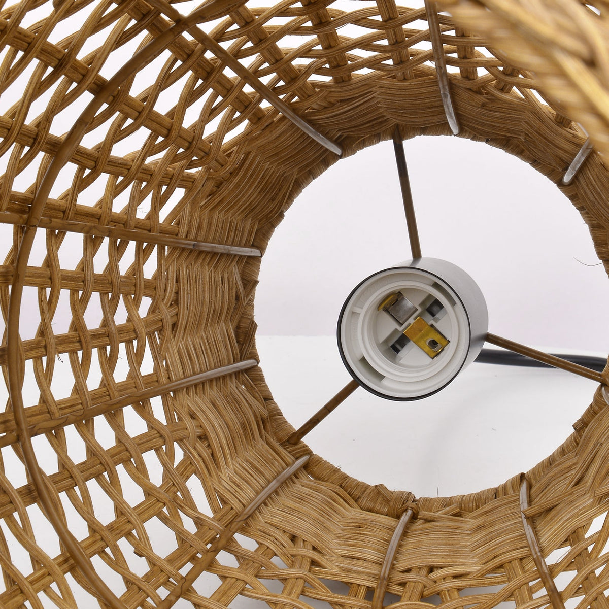Rattan Teardrop Pendant Light Japandi Boho Weave Chandelier