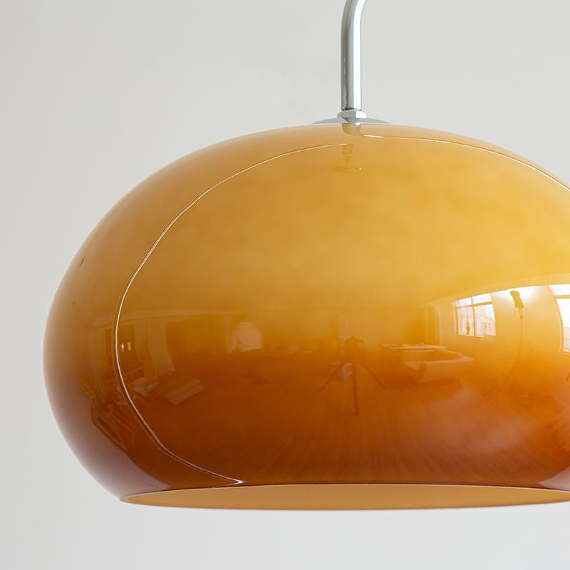 Modern Yellow Metal Pendant Light Minimalist Kitchen Island Lamp