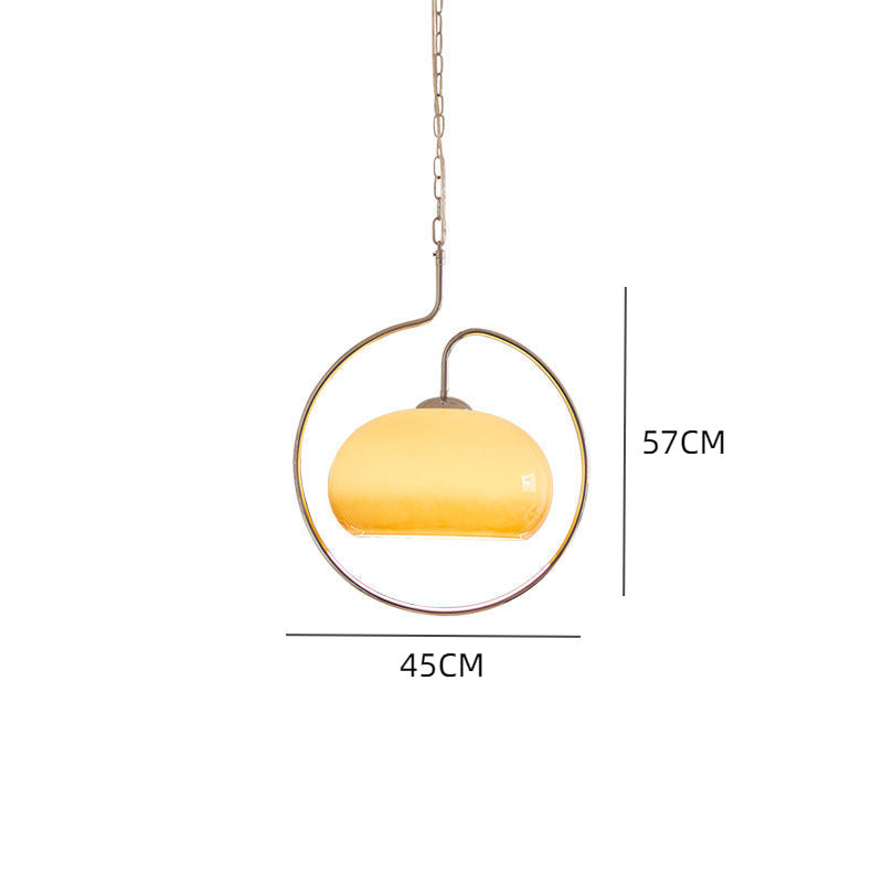 Modern Yellow Metal Pendant Light Minimalist Kitchen Island Lamp