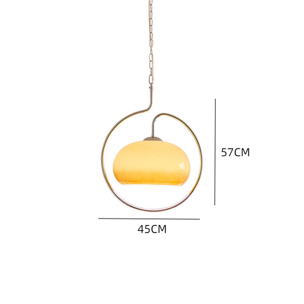 Modern Yellow Metal Pendant Light Minimalist Kitchen Island Lamp