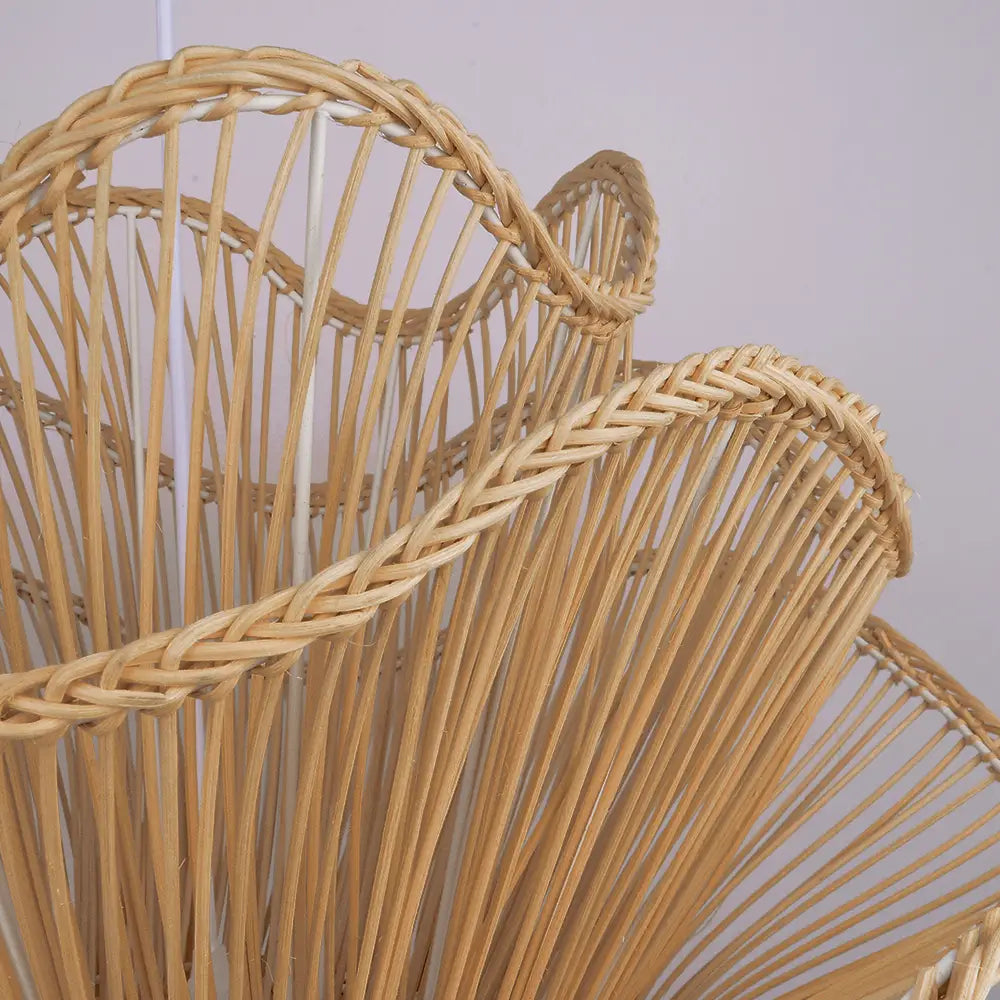 Flower Rattan Pendant Light Wicker Lampshade Chandelier