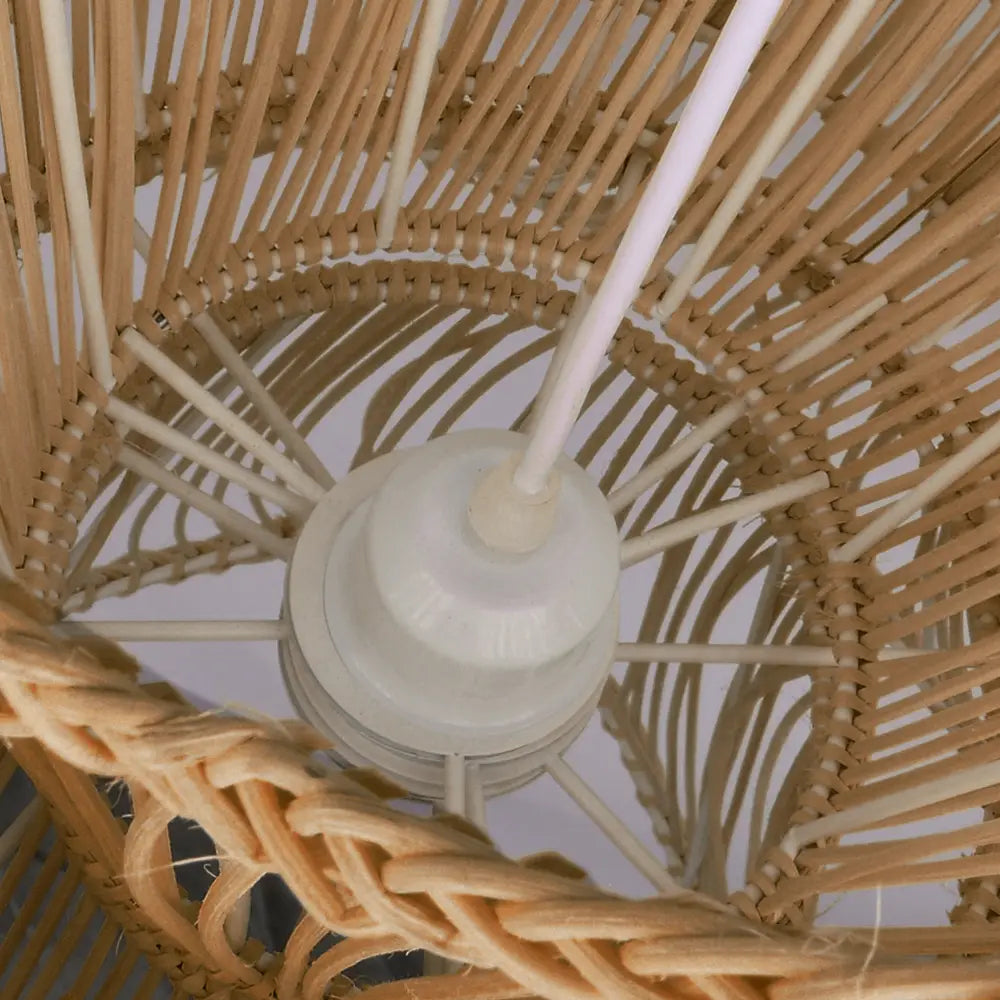 Flower Rattan Pendant Light Wicker Lampshade Chandelier
