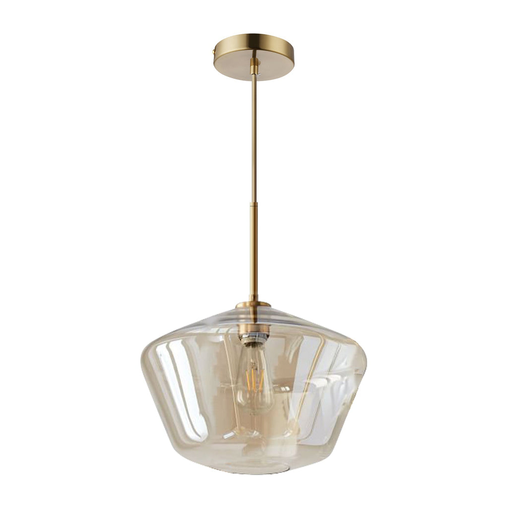 Modern Trapezoid Clear Glass Pendant Light Kitchen Island Lamp