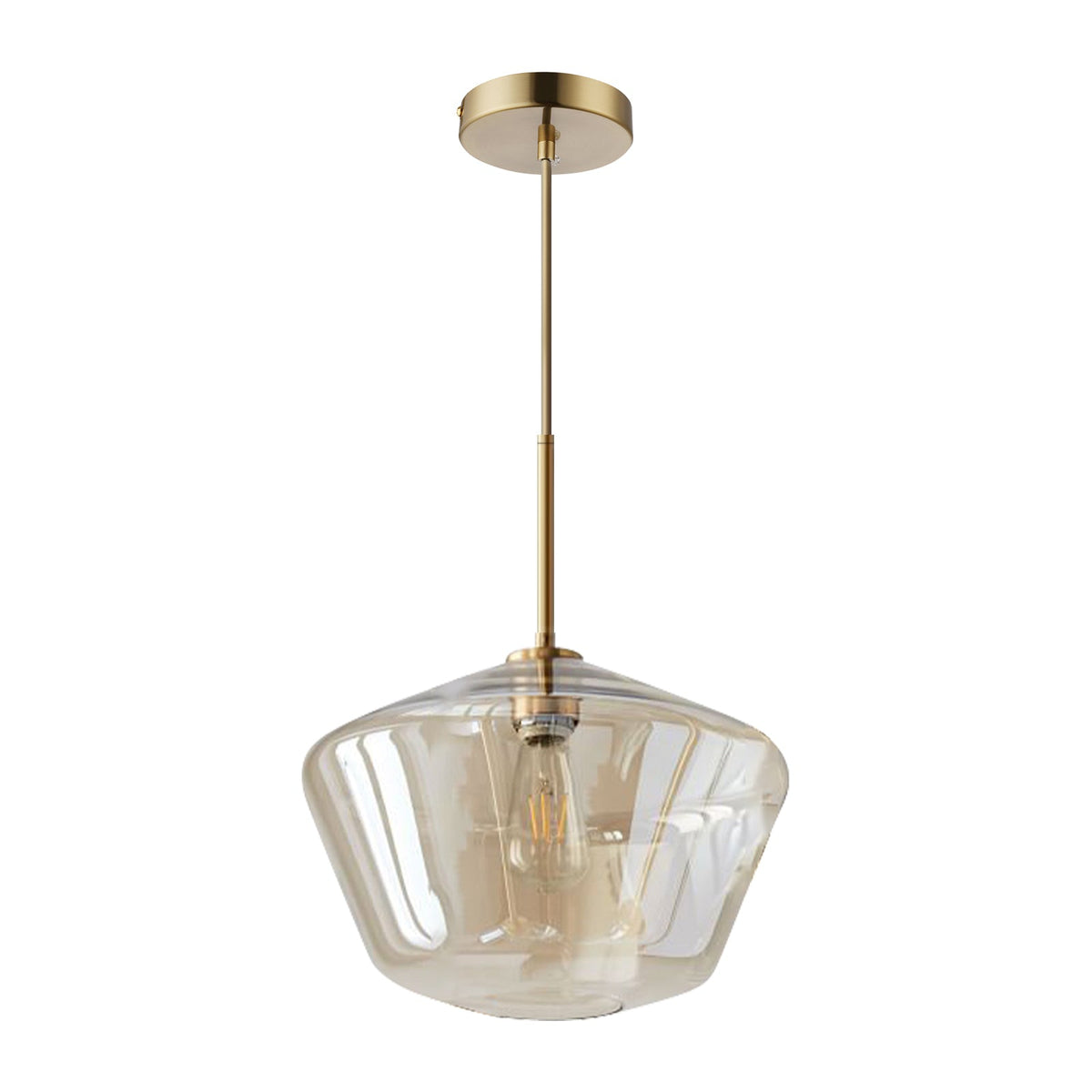 Modern Trapezoid Clear Glass Pendant Light Kitchen Island Lamp