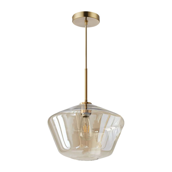 Modern Trapezoid Clear Glass Pendant Light Kitchen Island Lamp