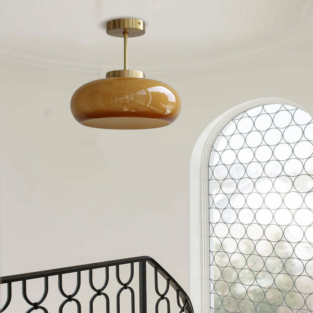 Nordic Yellow Glass Chandelier Kitchen Island Pendant Light