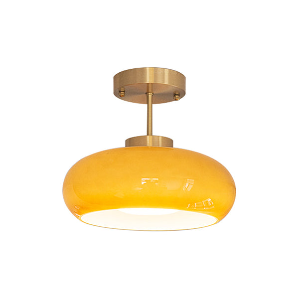 Nordic Yellow Glass Chandelier Kitchen Island Pendant Light