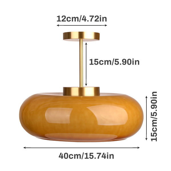 Nordic Yellow Glass Chandelier Kitchen Island Pendant Light