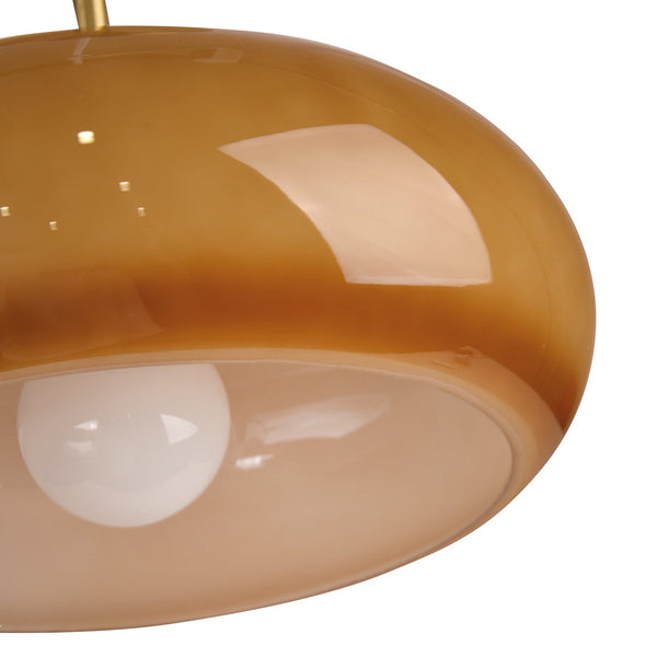 Nordic Yellow Glass Chandelier Kitchen Island Pendant Light