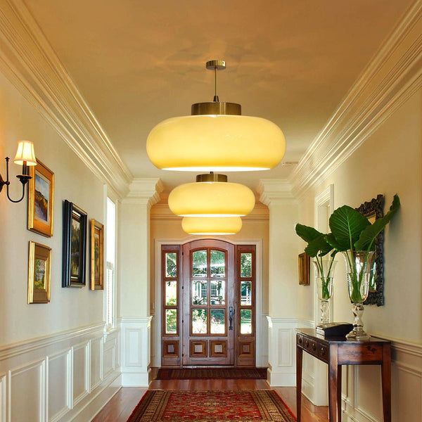 Nordic Yellow Glass Chandelier Kitchen Island Pendant Light