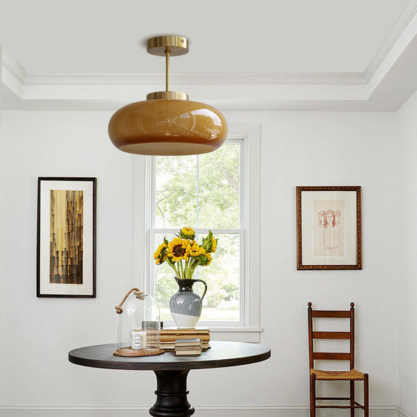 Nordic Yellow Glass Chandelier Kitchen Island Pendant Light
