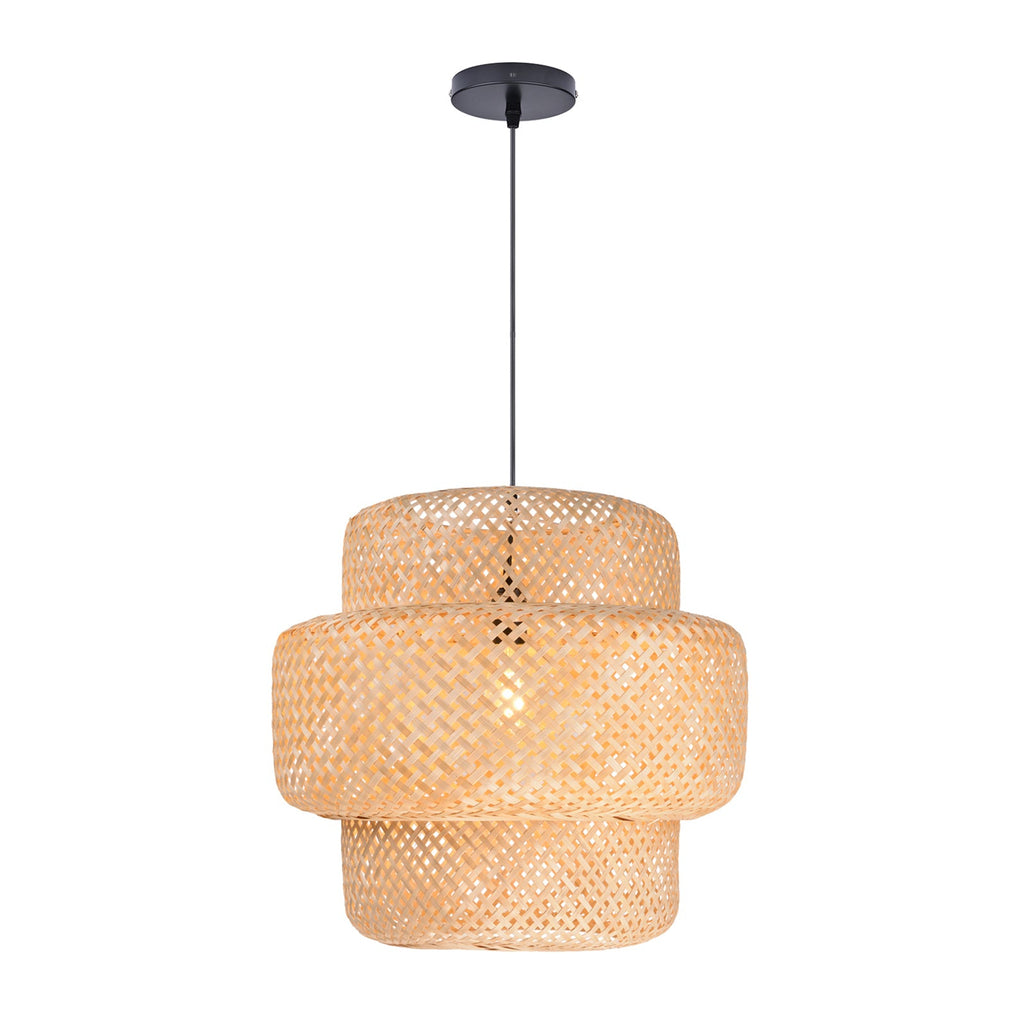 Creative Bamboo Pendant Light Woven Wicker Lampshade Chandelier