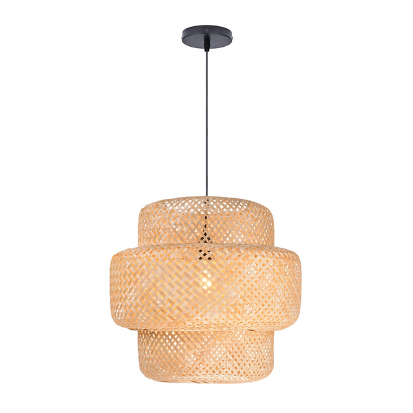 Creative Bamboo Pendant Light Woven Wicker Lampshade Chandelier