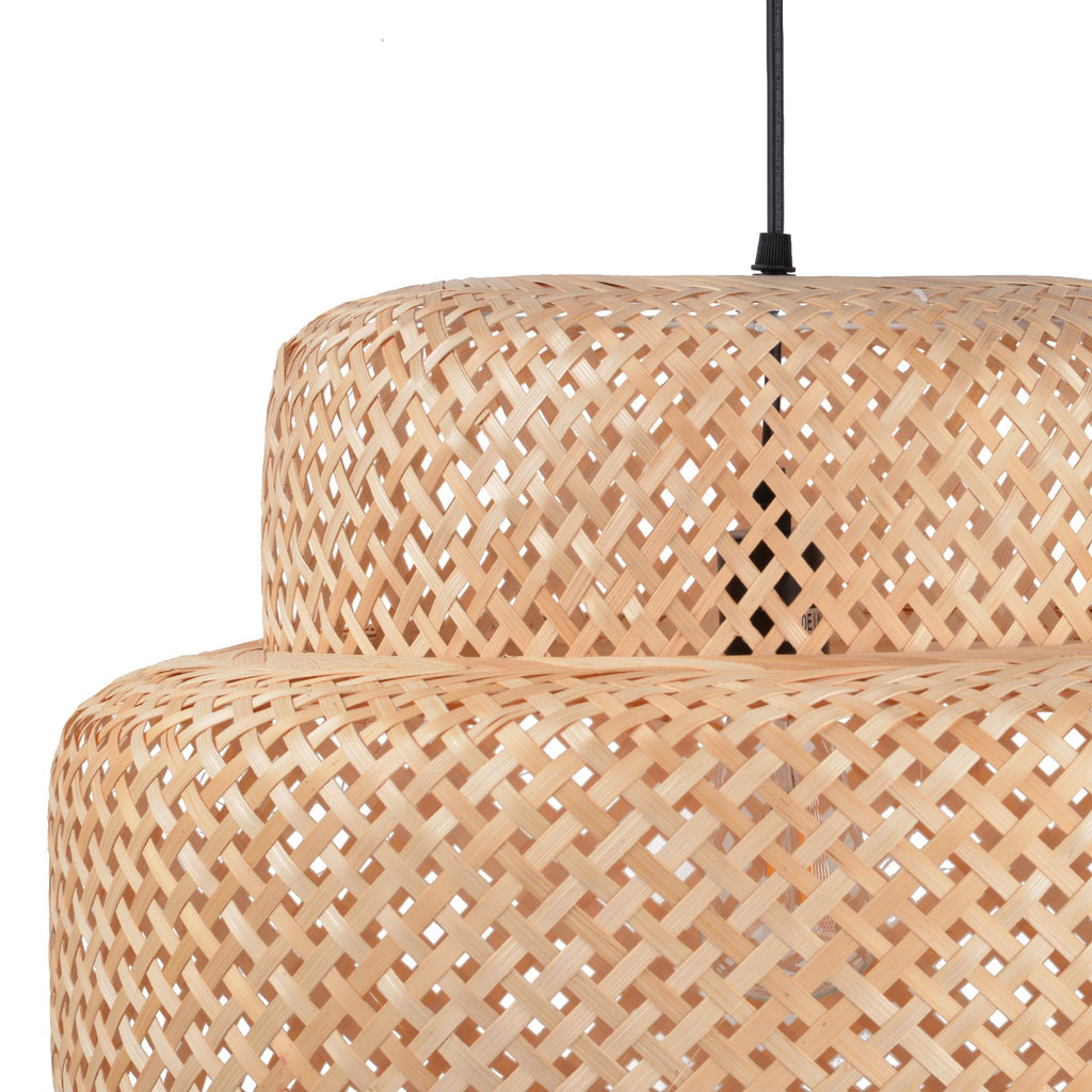 Creative Bamboo Pendant Light Woven Wicker Lampshade Chandelier