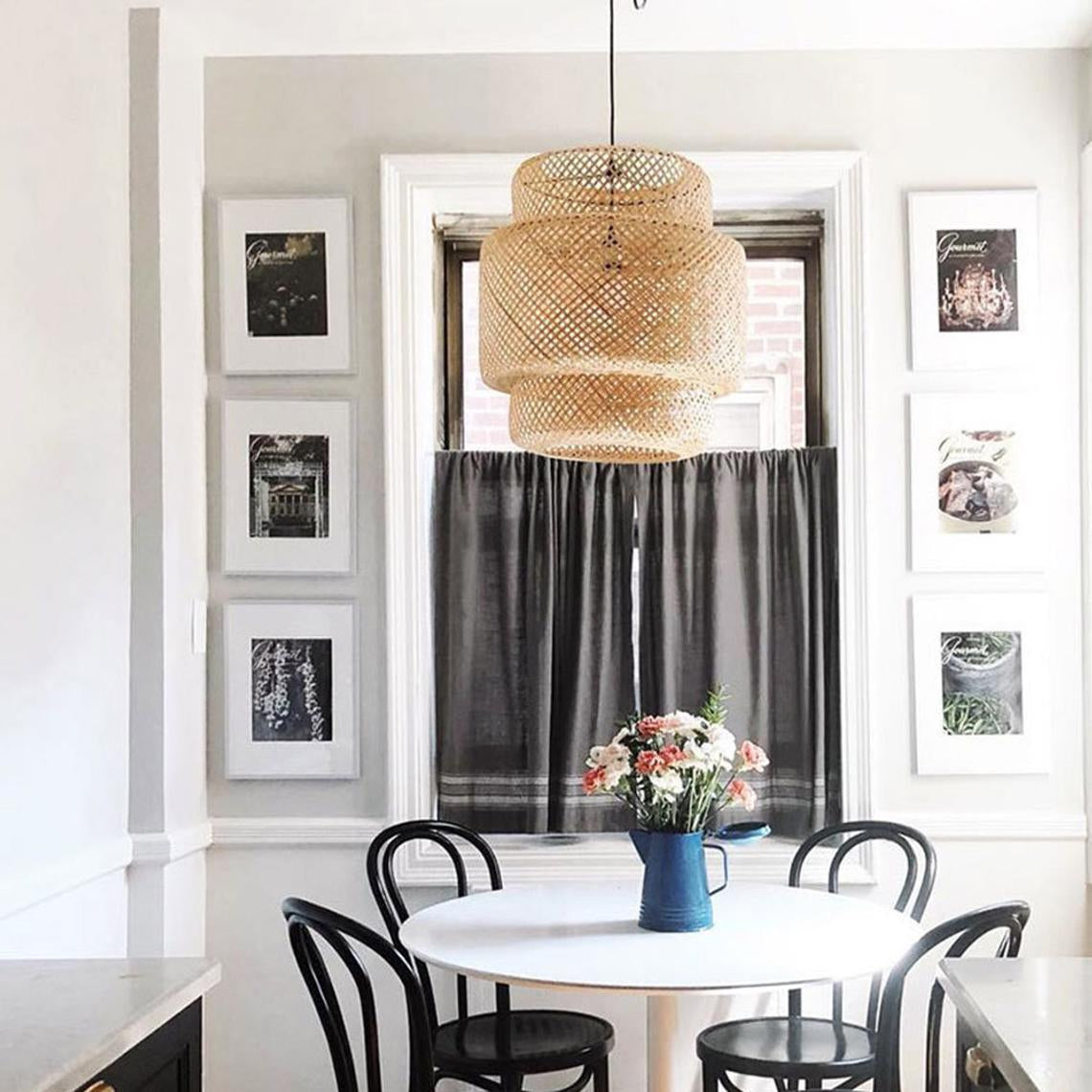 Creative Bamboo Pendant Light Woven Wicker Lampshade Chandelier