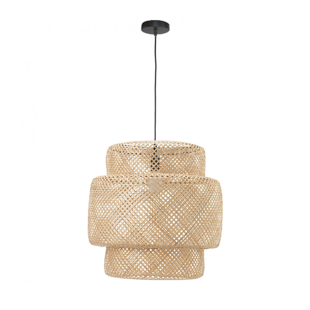 Creative Bamboo Pendant Light Woven Wicker Lampshade Chandelier