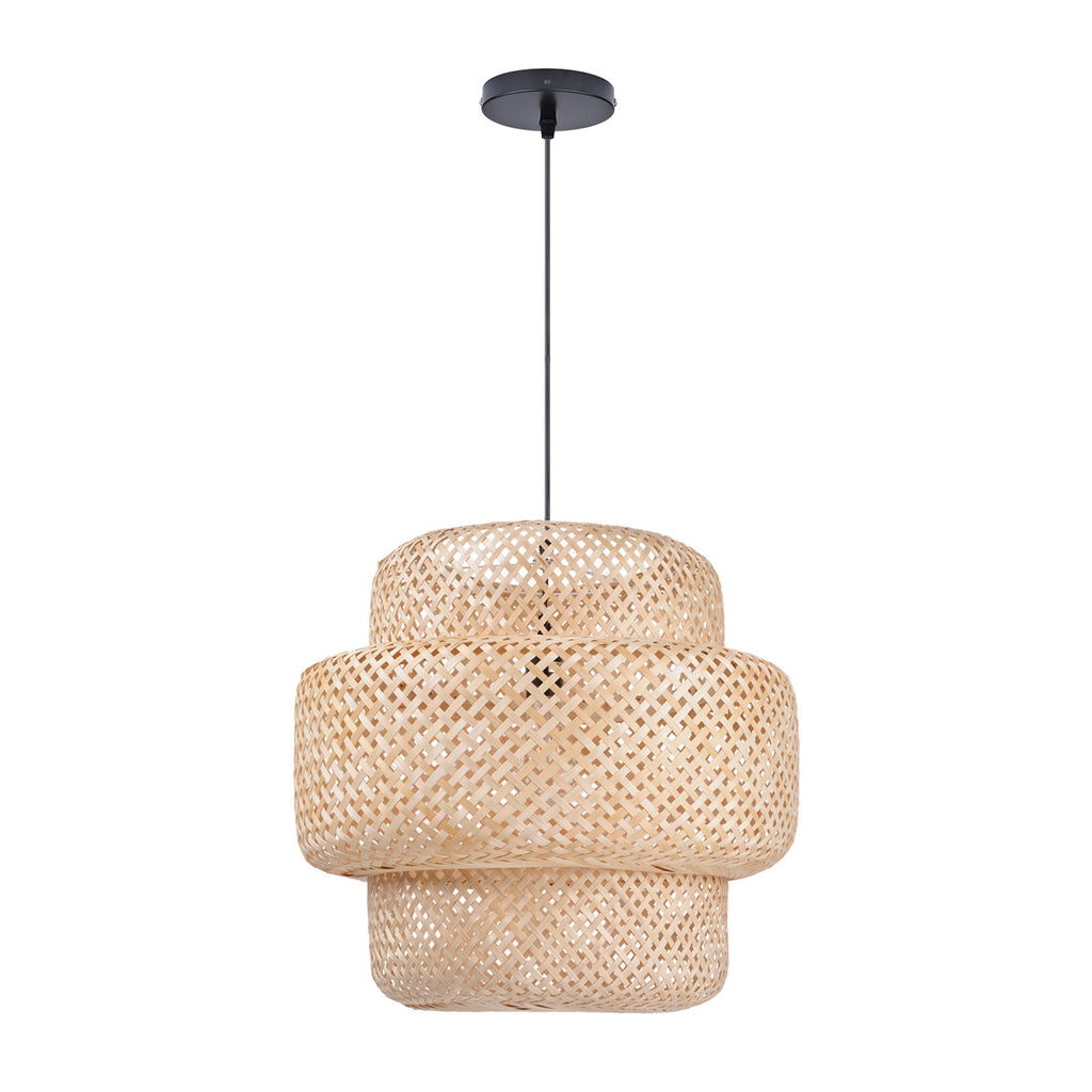 Creative Bamboo Pendant Light Woven Wicker Lampshade Chandelier