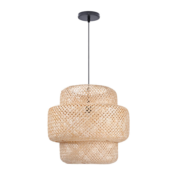 Creative Bamboo Pendant Light Woven Wicker Lampshade Chandelier