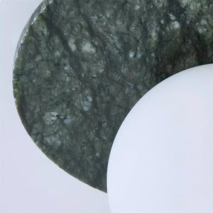Gaia Green Marble Wall Lamp Opal Glass & Stone Wall Sconce