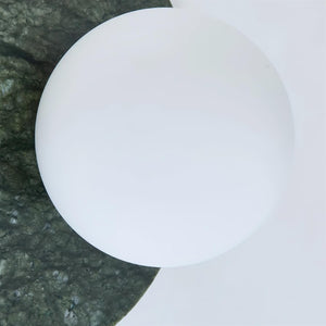 Gaia Green Marble Wall Lamp Opal Glass & Stone Wall Sconce