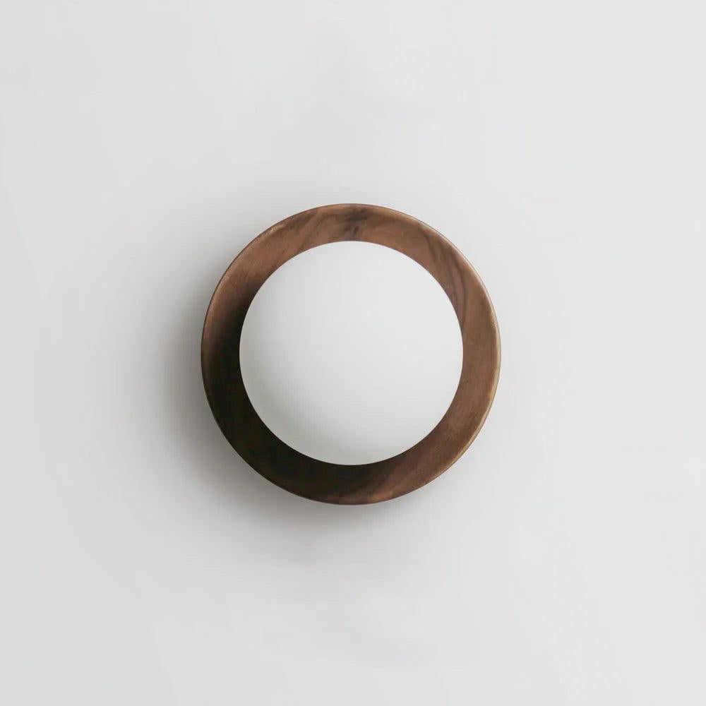 Tablet Wood & Globe Wall Lamp Modern Wooden Wall Sconce