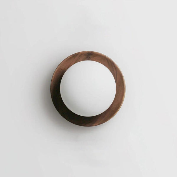 Tablet Wood & Globe Wall Lamp Modern Wooden Wall Sconce