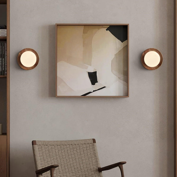 Tablet Wood & Globe Wall Lamp Modern Wooden Wall Sconce