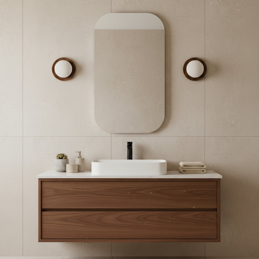Tablet Wood & Globe Wall Lamp Modern Wooden Wall Sconce
