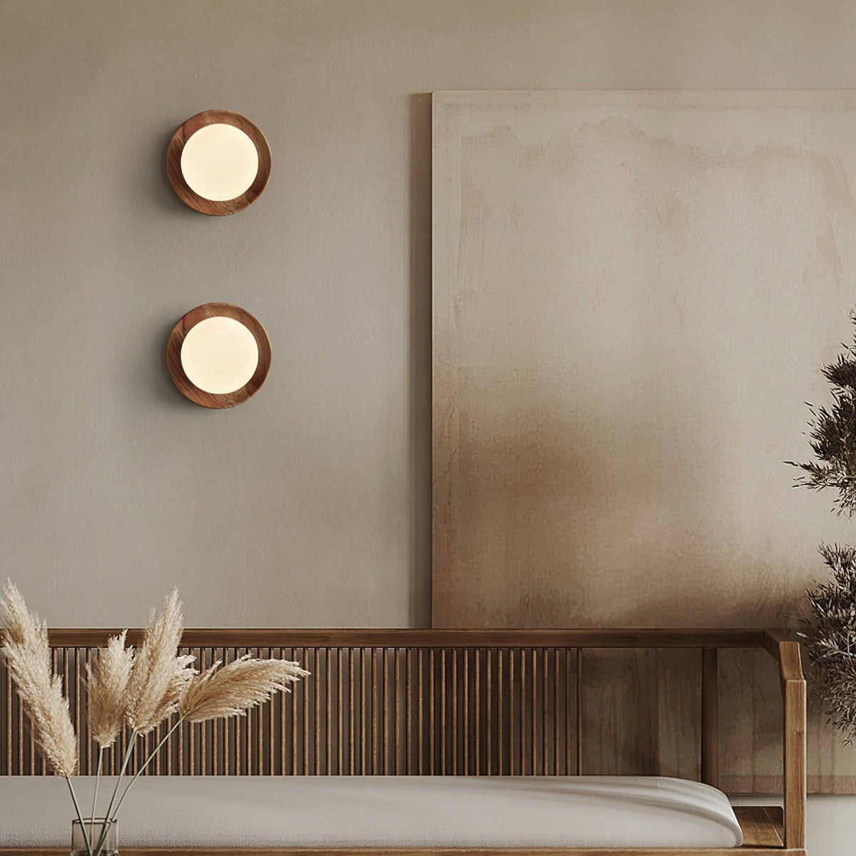 Tablet Wood & Globe Wall Lamp Modern Wooden Wall Sconce